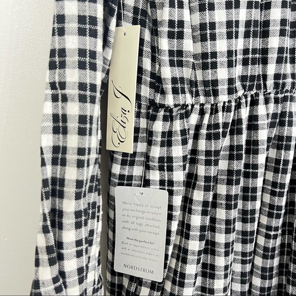 NWT Eliza J Gingham Ruffle Tiered Mini Casual Dress Size 14 - Picture 7 of 8